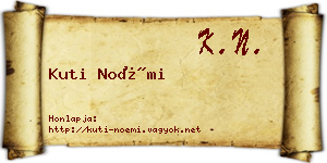 Kuti Noémi névjegykártya