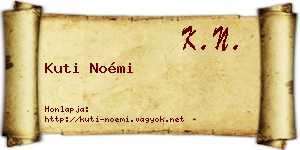 Kuti Noémi névjegykártya